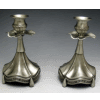Modern Pewter Candlesticks - 7 Inches Tall