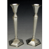 Modern Silver-Plated Candlestick Pair - Style 23216