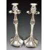 Flowers Silver-Plated Candlestick Set - 14 Inches Tall