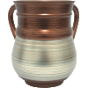 Bronze-Silver Soft Strokes Decorative Polyresin Washing Cup