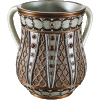 Checkered Decorative Polyresin Washing Cup on Stem
