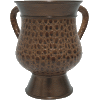 Brown Crocodile-Leather-Look Decorative Polyresin Washing Cup on Stem