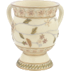Beige Floral Decorative Polyresin Washing Cup on Stem