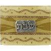 Pearl and Gold Small Glass Match Box with Shabbat Applique by Lily Art