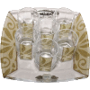 Pearl and Gold Glass Liquor Set with Matching Tray by Lily Art