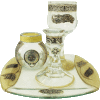 Brown Glass Havdalah Set with Matching Tray by Lily Art
