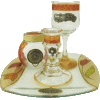 Colorful Glass Havdalah Set with Matching Tray by Lily Art