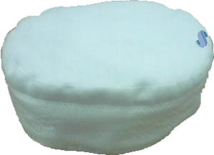 Hobel - White Cantorial Hat Kippah with Ribbon